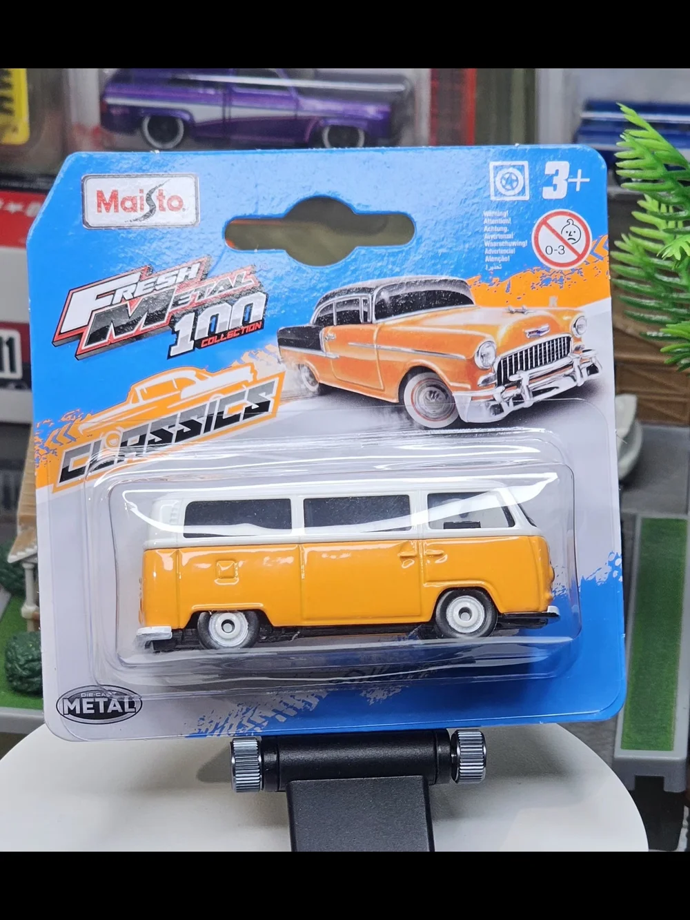 Kids Toys Classic Orange & White VW Bus Die-Cast Toy